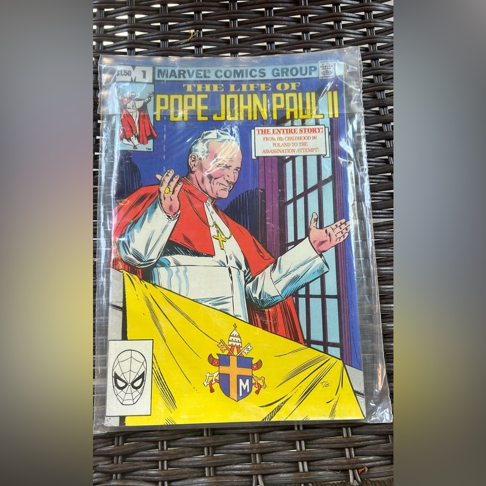 Marvel Pope John Paul II Comic Cover — Blue, Red, Yellow